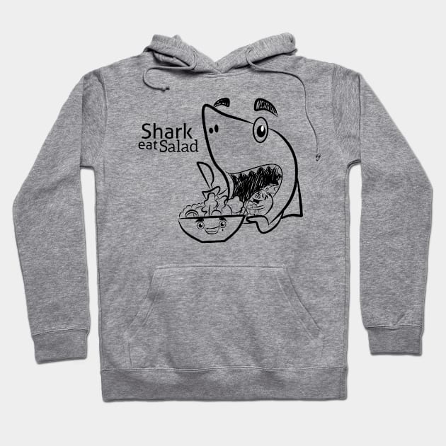 shark eating salad Hoodie by Ticus7